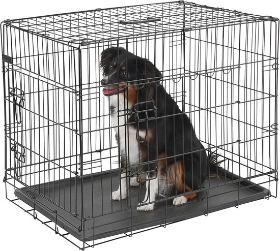 HUNTER Alu-Frame Dog Transport Box, 76 x 50.5 x 48 cm, Anthracite/Orange