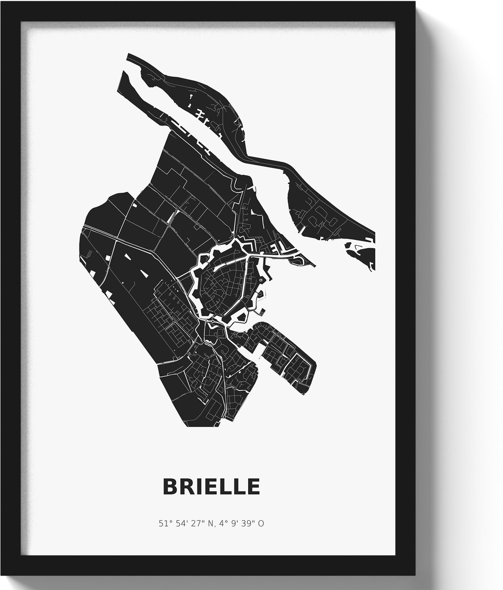 Poster Brielle A2 - 42 x 59,4 cm - Zwart/Wit (Exclusief Lijst)