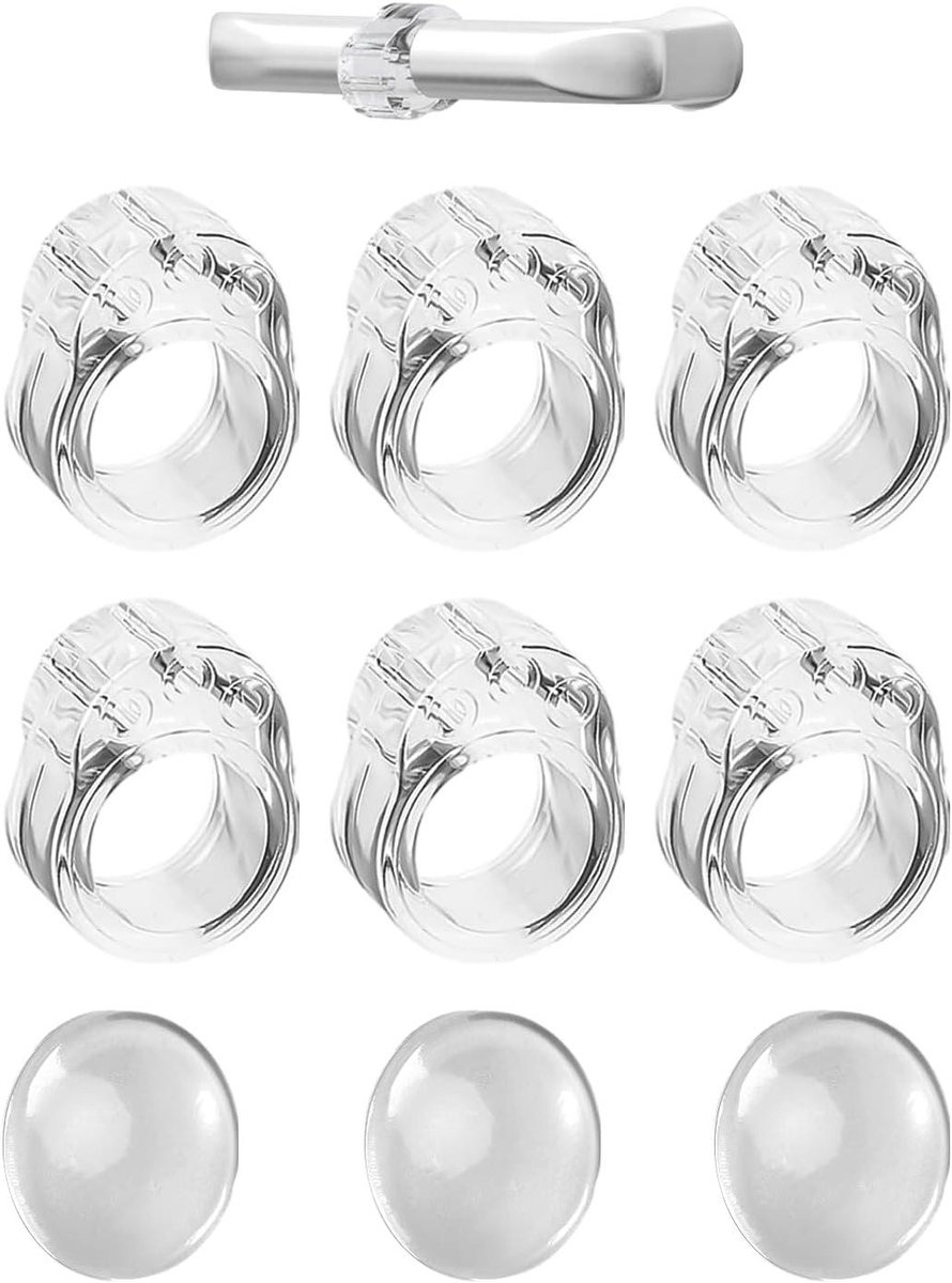 Ronte - Deurgreepbescherming set met ronde bumpers - Transparante PVC-deurstopper - Muurbescherming - 6 delig