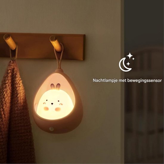 GELLDG Schattig nachtlampje met sensor in de vorm van een katje - Wandlamp - Oplaadbaar - Slaapkamerdecoratie - Geschikt als cadeau voor kinderen, baby's en peuters - Wit van GelldG — afbeelding 3
