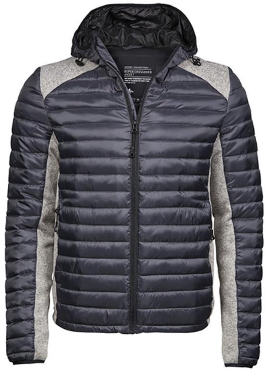 Tee Jays Men´s Hooded Outdoor Crossover Jacket TJ9610 SPACE MELANGE Grijs