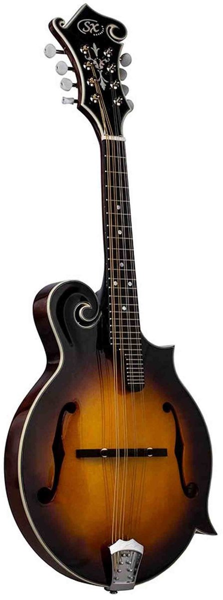 SX SMF860VS F-Style Mandoline – All Solid, Hoogglans Vintage Sunburst & 29 Frets