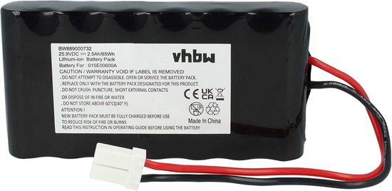 Compatibele Li-Ion accu 2500 mAh 25,9 V voor Ambrogio L20 L15 grasmaaier, 7-cel, 65 Wh