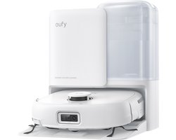 eufy Robotstofzuiger Omni E25, HydroJet dweilsysteem, 20.000 Pa zuigkracht, DuoSpiral borstels die ontklitten, CornerRover arm voor het schoonmaken van hoeken, alles-in-één station, voor gezinnen met huisdieren en kinderen.