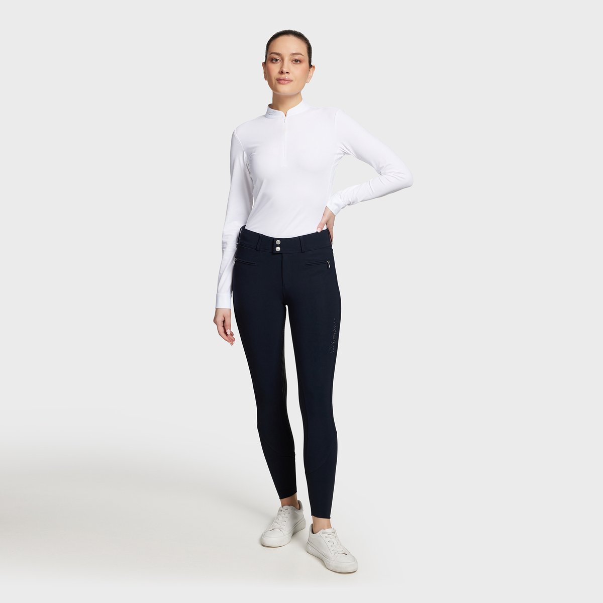 Samshield Clara Highwaist Rijbroek Full Grip Navy 38