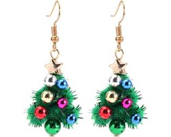 Kleurrijke Kerstboom Oorbellen Jingle Bell Tinkle Leuke Ornament Dangle Drop Stars Earring voor Vrouwen Tiener Meisje Haak Hypoallergeen Vakantie Festival Feest Sieraden Cadeau voor Zuster Xmas Nieuwjaarsdag.Metaal