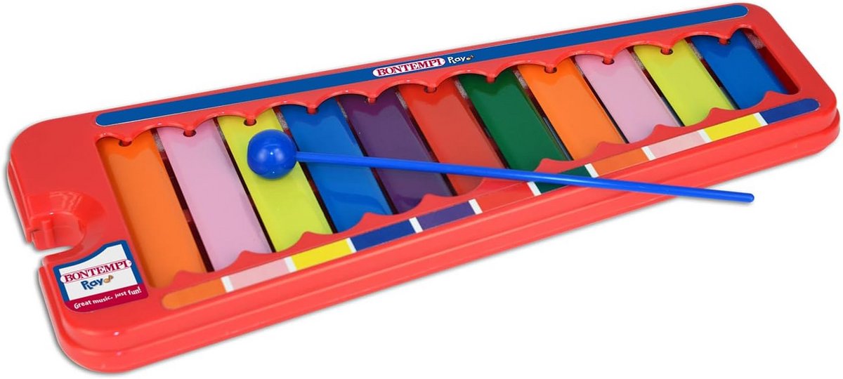 Kleurrijke Xylofoon voor Kinderen met 11 Metalen Plaatjes en Stokje