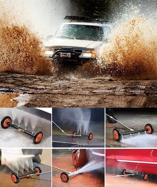 wasinstallatie, 2-in-1 Power Washer onderstel reiniger, waterbezem voor onderstel autowas met 3 verlengstaven 4000 PSI — afbeelding 3