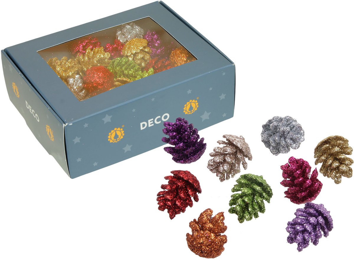 Glitter denneappels 45st