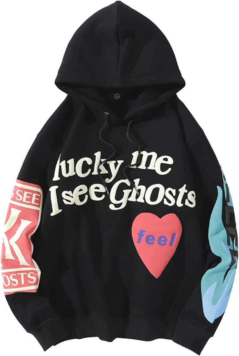 Street Style Hoodie in Hip Hop Design met Capuchon en Lange Mouwen