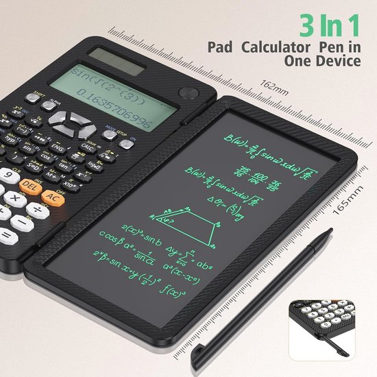 Oplaadbare Wetenschappelijke Rekenmachine met Notepad - Vouwbare ...