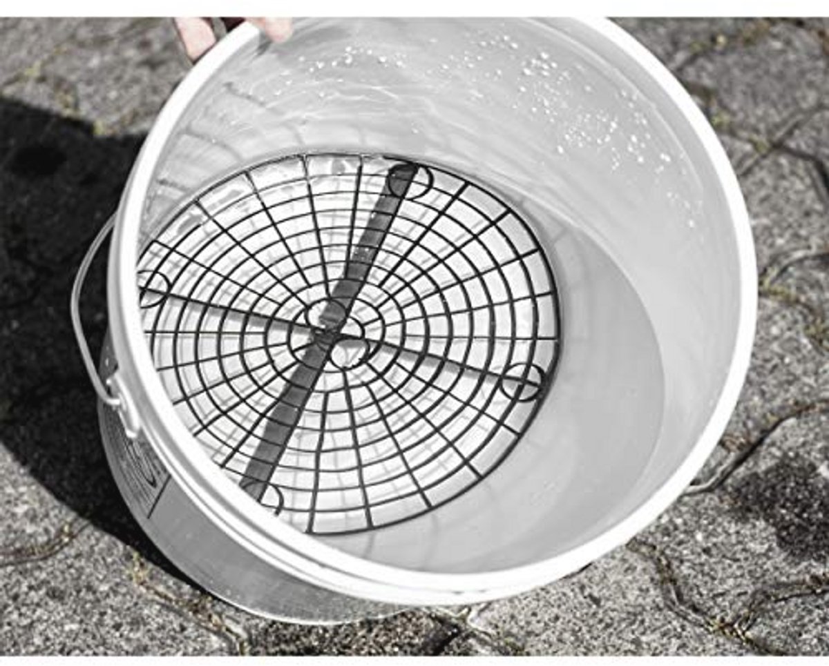 GritGuard Emmer-Systeem 12" - Gele, Zwarte, Witte en Zilveren Variatie voor Auto Wasemmer