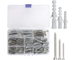 140-delige set schroeven en pluggen voor muurbevestiging