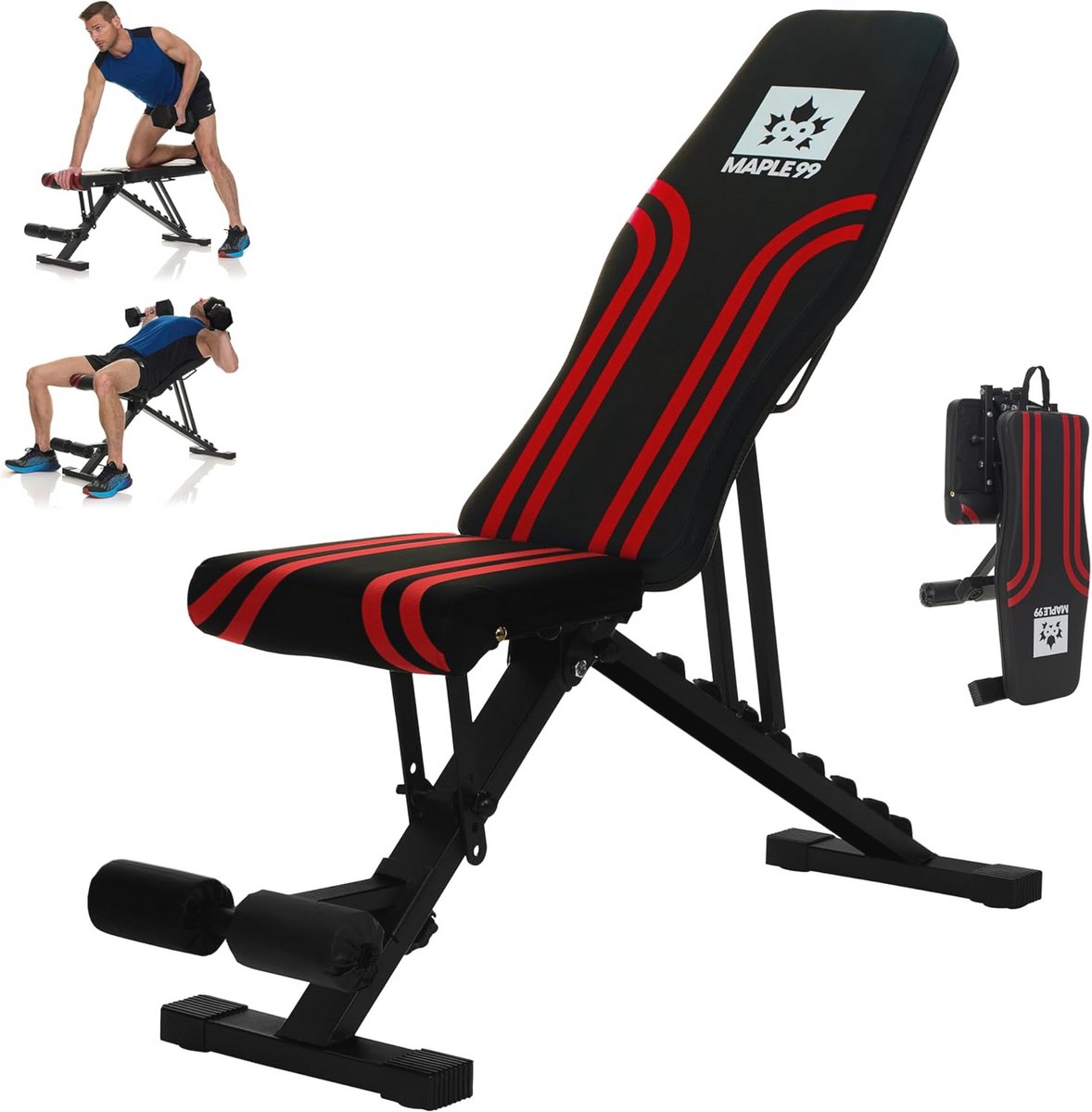Verstelbare Halterbank voor Thuisfitness - Professionele Fitnessapparatuur met 8 Posities, Vouwbaar Ontwerp en Zware Stalen Constructie