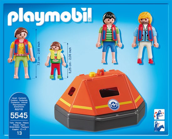 Reddingsvlot met drenkelingen / Naufragés avec radeau de survie