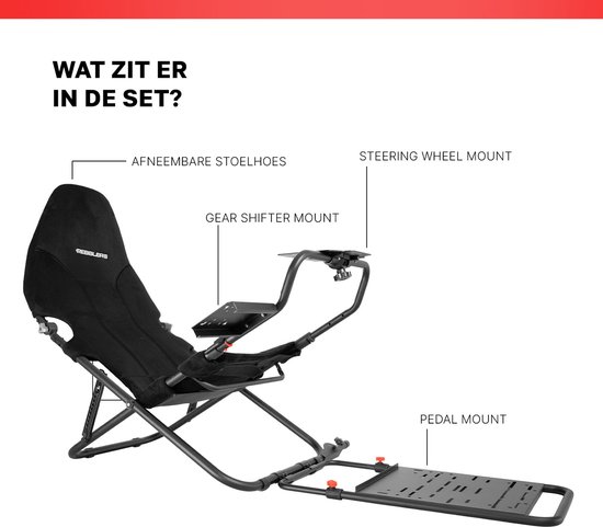 REBBLERS® SIMR 100 Foldable Sim Racing Cockpit - Opvouwbare Racestoel - Compact - Zwart van Rebblers — afbeelding 4