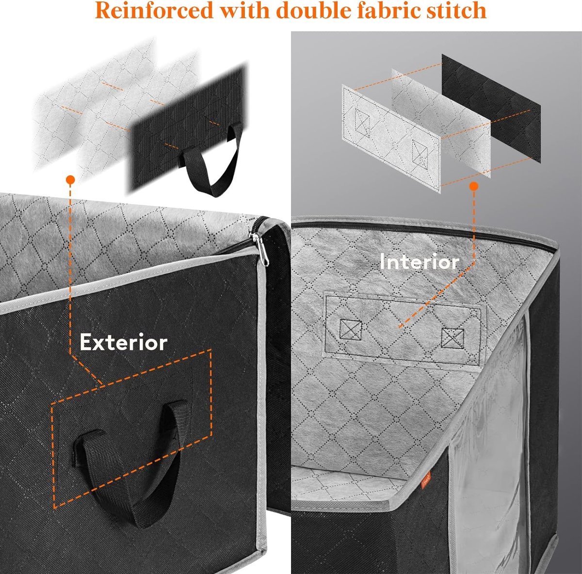 Stunq® opbergkoffer met versterkte grip en stevige ritssluiting.