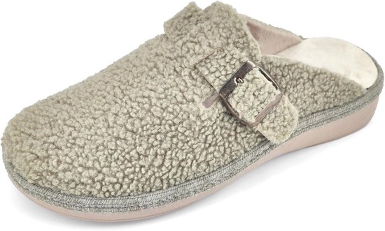 JOMIX Pantoffels Dames Winter Sloffen Dames Comfortabele Pantoffels Pluche Dames Memory Foam Slippers voor Indoor, X005, Kaki, 41 EU