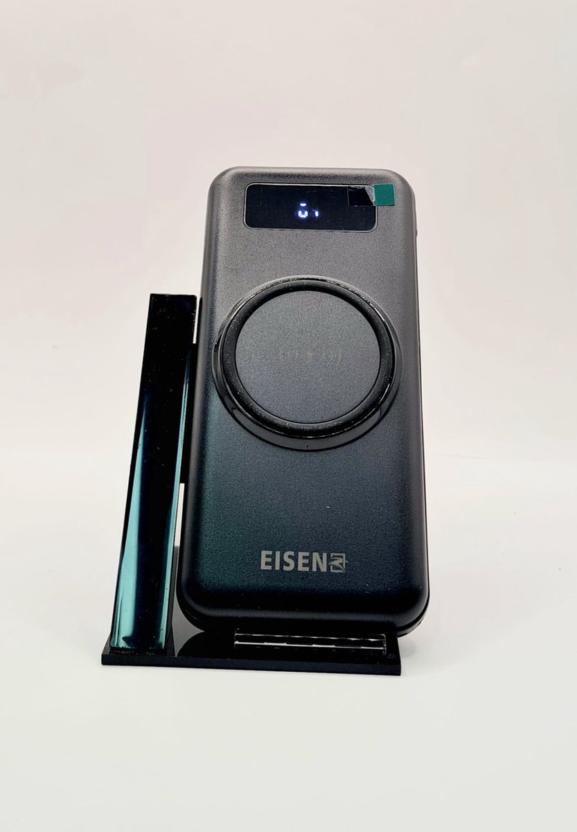 EISENZ Powerbank 10000mAh – PB005 – 4-in-1 Kabels + 15W Wireless Charging – 22W Fast Charge – Display – Zwart