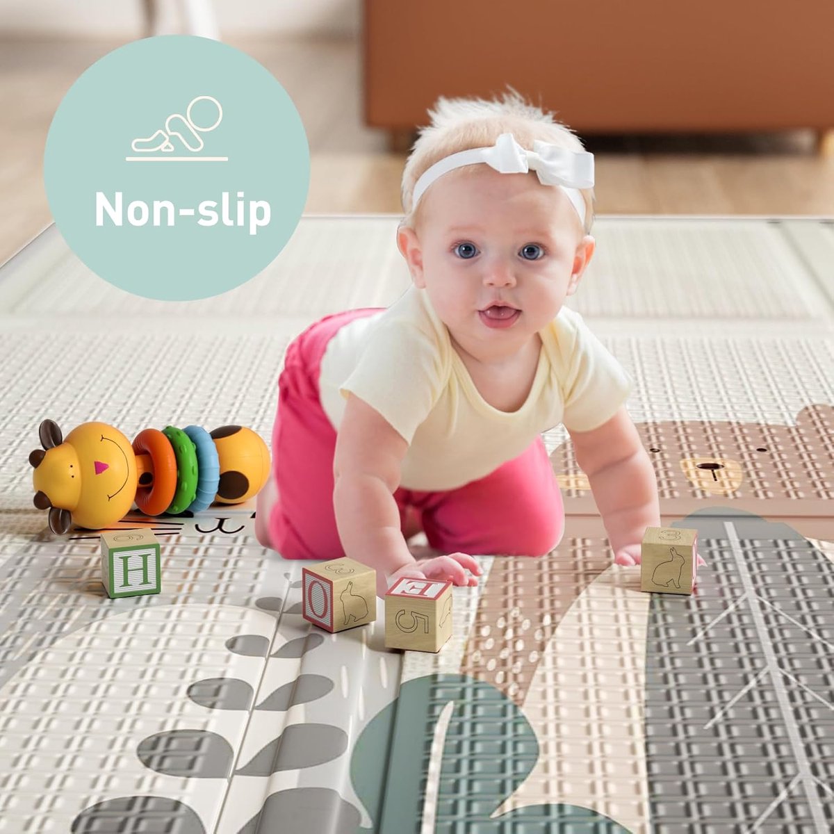 200 x 130 cm opvouwbaar tapijt draagtasWaterdicht kindertapijt, , speelmat kinderen, antislip speelmat versterkte randen, zachte speelmat baby's