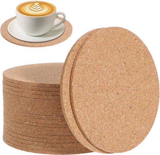 Set Kurken Onderzetters - Rond & Vierkant, Warmtebestendig en Antislip