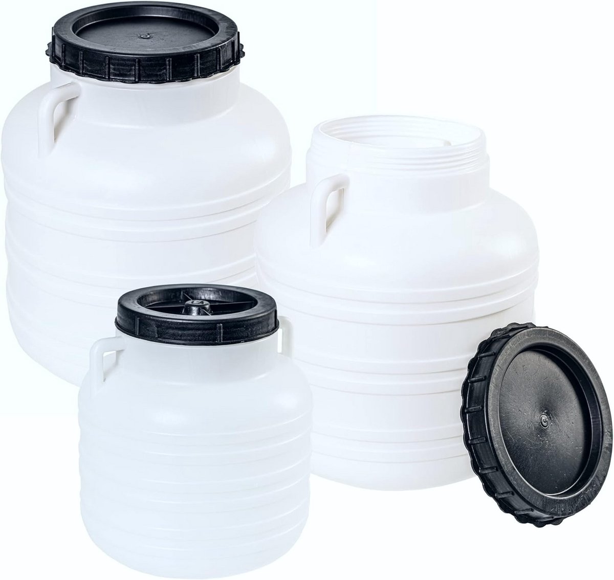 Voedselveilig Plastic Vat met Deksel voor Fermentatie en Opslag - Diverse Liters