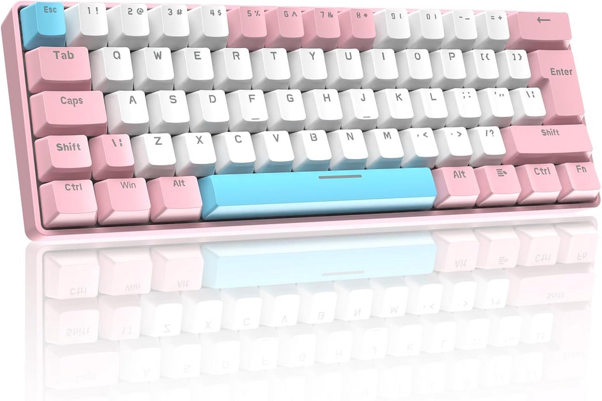 60% Mechanisch Gamingtoetsenbord UK Lay-out Ultracompact 62 Toetsen Blauwe Schakelaar RGB 19 Lichtmodi Kantoor Laptop PC