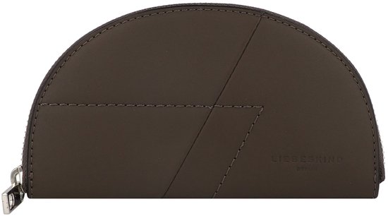 LIEBESKIND BERLIN Cuir Porte-monnaie Edda Calf Optic Purse Wallet Dark Grigio Marron foncé