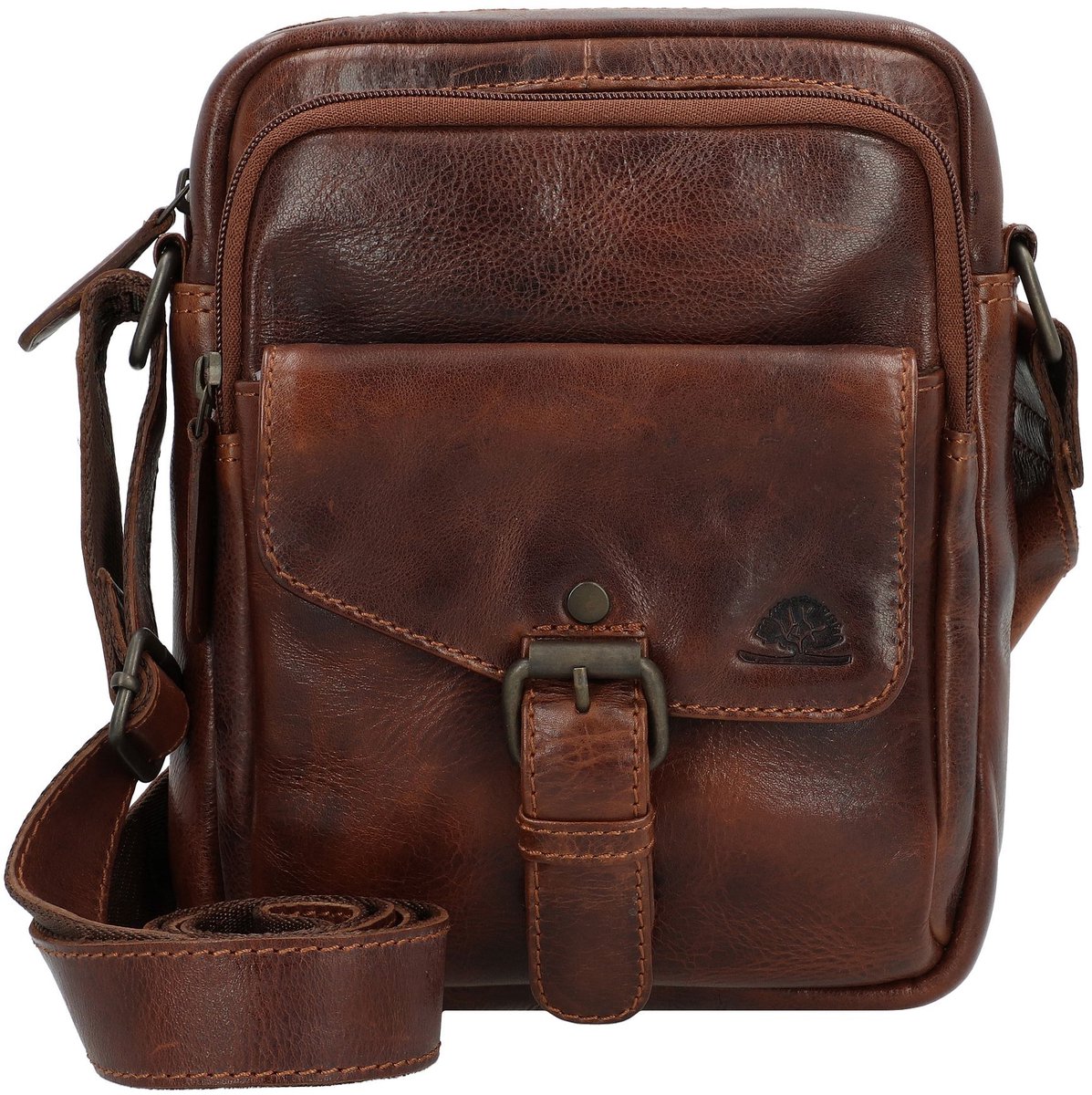 Greenburry Rugged Schoudertas Leer 21 cm - Jongens - brown