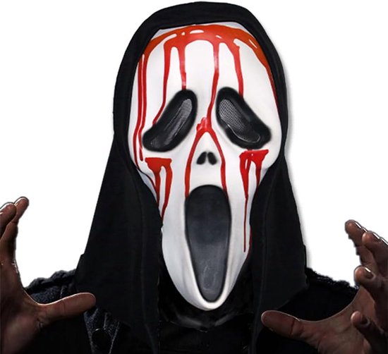Halloween schreeuwkostuum met Ghostface masker