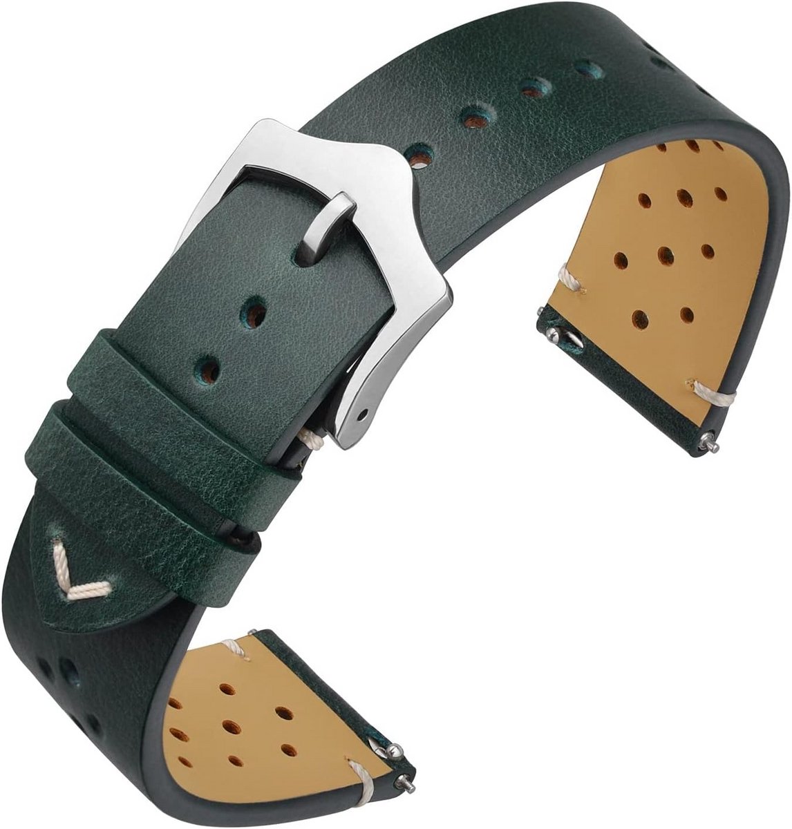 Leren horlogebandje 18 19 20 22 mm - echte leer met snelsluiting - retro olie-wax finish - voor elke pols