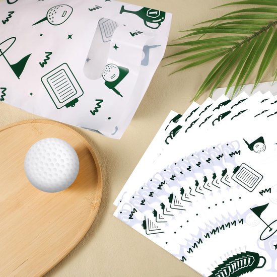 50x Golf Cadeauzakjes - PE Goodie Bags 25x17 cm - voor Snoep en Snacks - Golf Thema Feest Verpakkingen - Verjaardag en Sport Evenementen — afbeelding 4