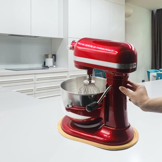 Bamboe Schuifplaat voor KitchenAid Keukenmachine 5-8 Liter - Beschermende Mixer Accessoire — afbeelding 4