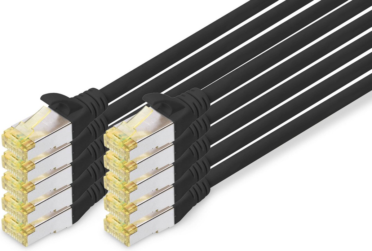 CAT6a sFTP kabel 0.5 meter Zwart