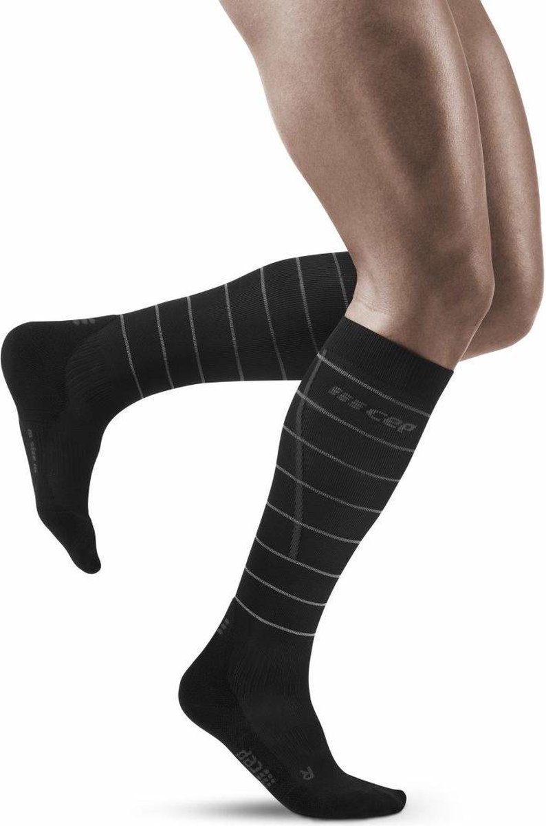 CEP - Reflectie Compressiekousen - zwart - Maat (kuitomtrek): Heren III: Kuitomtrek 32 - 38 cm