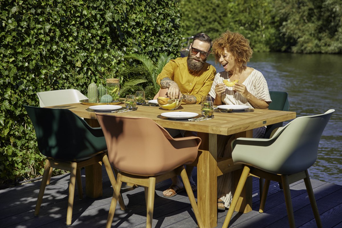 Hartman Sophie Studio fauteuil dining - Night Green - pied en teck