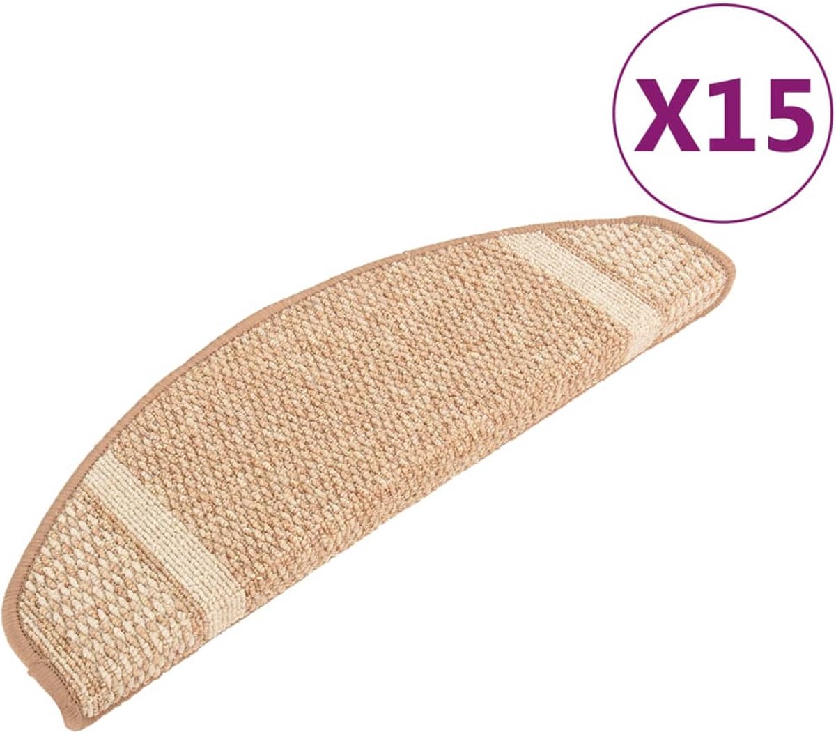 Trapmatten Set - Lichtbruin Bouclé - 15 Stuks - 56x17x3cm