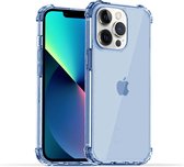 Smartphonica iPhone 13 Pro transparant shockproof siliconen hoesje met stootrand - Blauw / Back Cover geschikt voor Apple iPhone 13 Pro