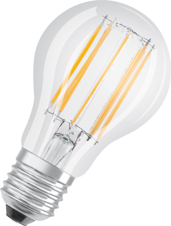 Lampe LED OSRAM Superstar à intensité variable avec rendu des couleurs particulièrement élevé (CRI9-), culot E27, optique à filament, blanc chaud (27--K), 1521 lumens, remplace une lampe de 1--W à intensité variable, 1 pièce