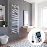 Bol.com Schulte TURBO - elektrische designradiator - 60x170cm - wit - handdoekdroger - digitale remote aansluiting rechts - 600 ... aanbieding