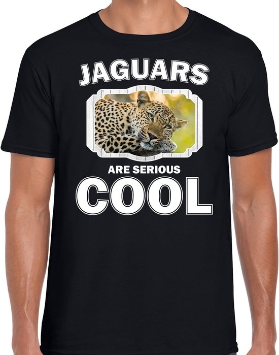 Dieren jaguars/ luipaarden t-shirt zwart heren - jaguars are serious cool shirt - cadeau t-shirt luipaard/ jaguars/ luipaarden liefhebber XXL