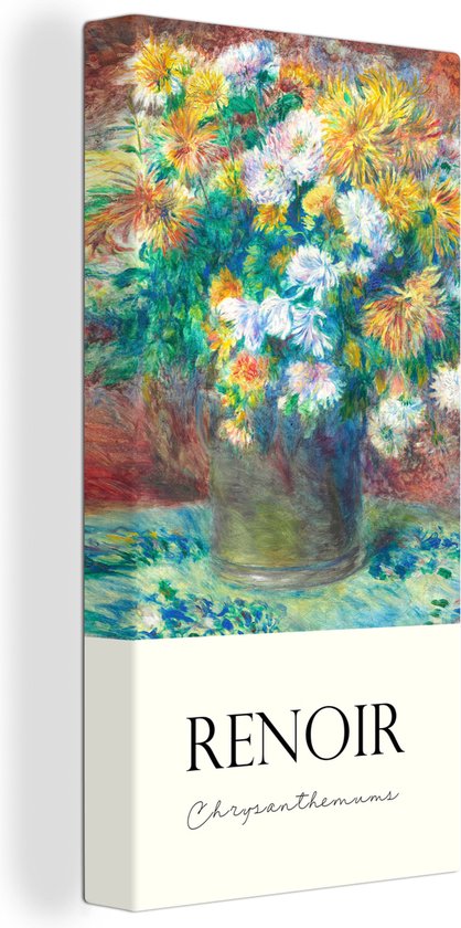 Canvas - Canvas schilderij - Renoir - Bloemenboeket - Vaas - Oude meesters - Canvas schildersdoek - Muurdecoratie - 40x80 cm