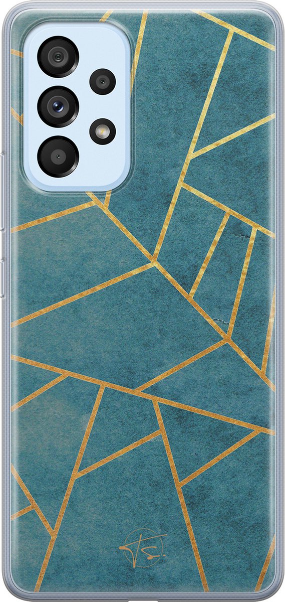 Hoesje geschikt voor Samsung Galaxy A53 - Abstract blauw - Soft Case - TPU - Print - Blauw - Mooie Telefoonhoesjes