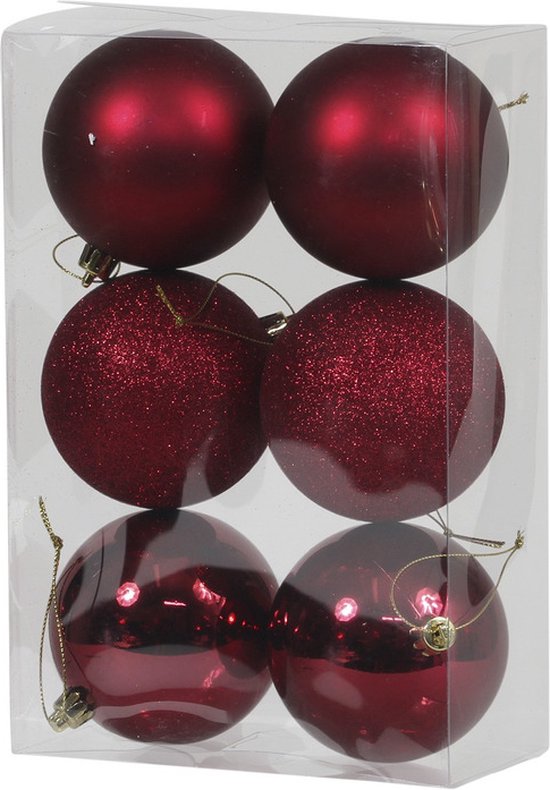 Kerstballen, rozenrood, 36 stuks, kunststof kerstballen, 4 cm, kerstboomballen, boomversiering, kerstboomballen, set voor feest, kerstversiering