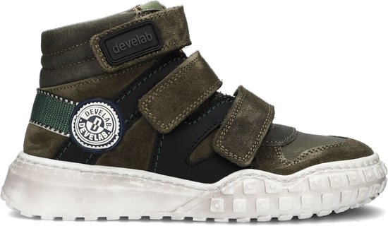 Develab 45689 Hoge sneakers - Leren Sneaker - Jongens - Groen - Maat 28 |  bol.com