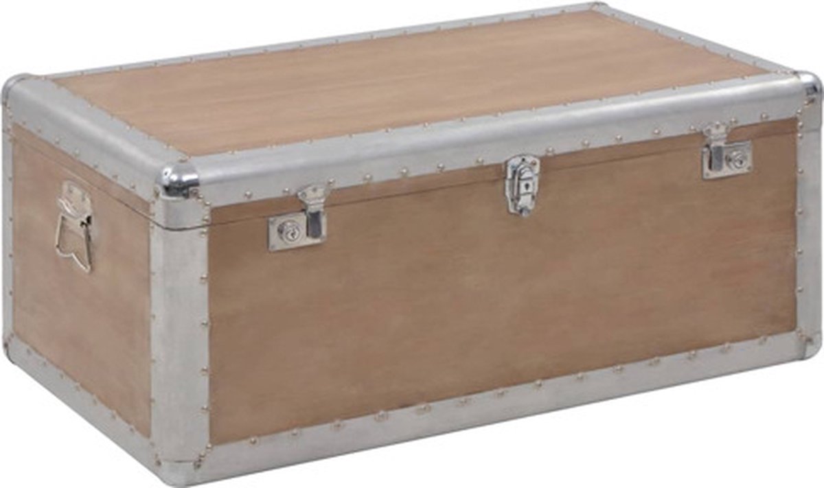vidaXL Opbergkist 91x52x40 cm massief vurenhout bruin