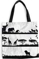 Sac bandoulière - Sac de plage - Shopper Une illustration d'un ensemble d'animaux sauvages d'Afrique - 45x45 cm - Sac en coton