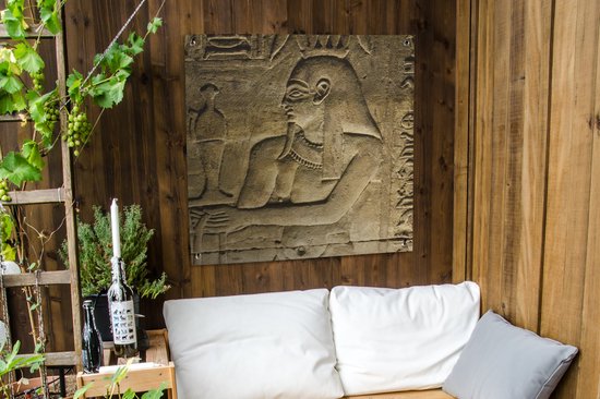 Oeuvre du Temple d'Horus affiche de jardin toile en vrac 100x100 cm - Toile de jardin / Toile d'extérieur / Peintures pour l'extérieur (décoration de jardin)