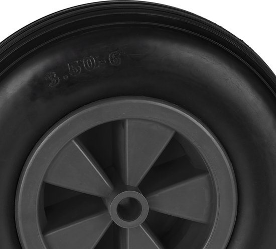 kruiwagenwiel - 3.50-6 - massief rubber - kunststof velg - anti-lek - 100 kg - zwart van Merkloos	 — afbeelding 4