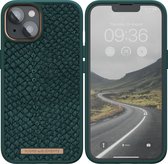 Njord byELEMENTS iPhone 14 hoesje - Telefoonhoesje van Hoogwaardig Zalmleer - Gereycled / Duurzaam materiaal - 2 Meter valbescherming - Geschikt voor Magsafe / Draadloos laden - Groen